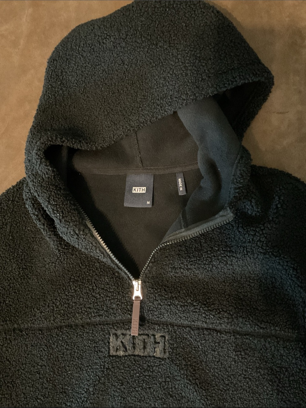 Kith kids Black Sherpa Half-Zip Hoodie - Picture 5 of 5